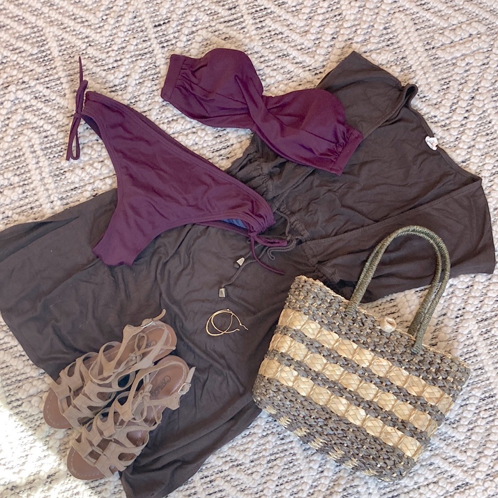 Victoria’s Secret bikini swimsuit - deep plum/burgundy - gently used